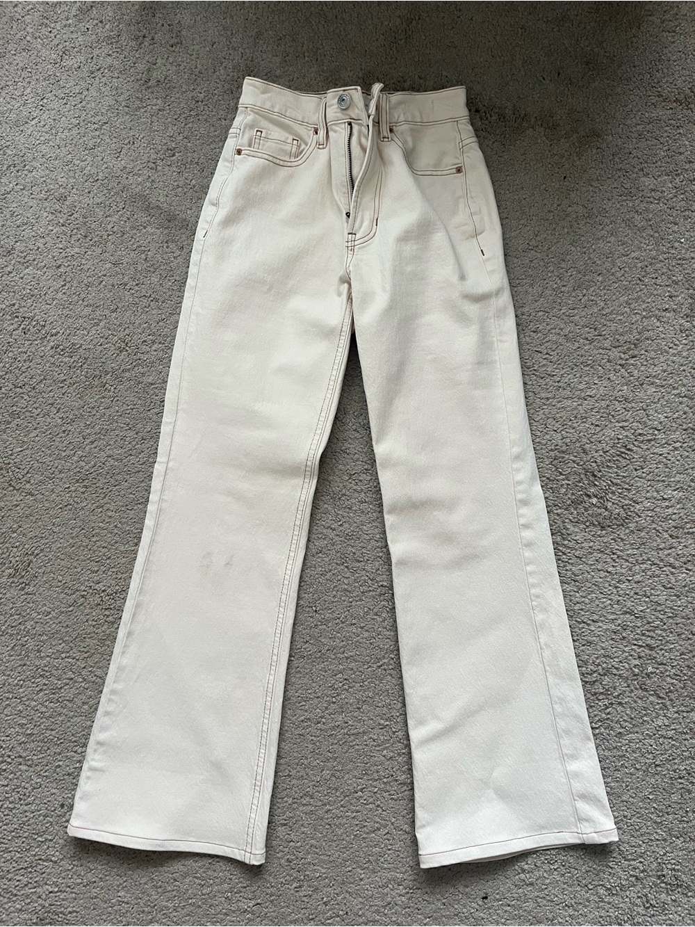 Pacsun High-Rise Bootcut Jeans in Off-White